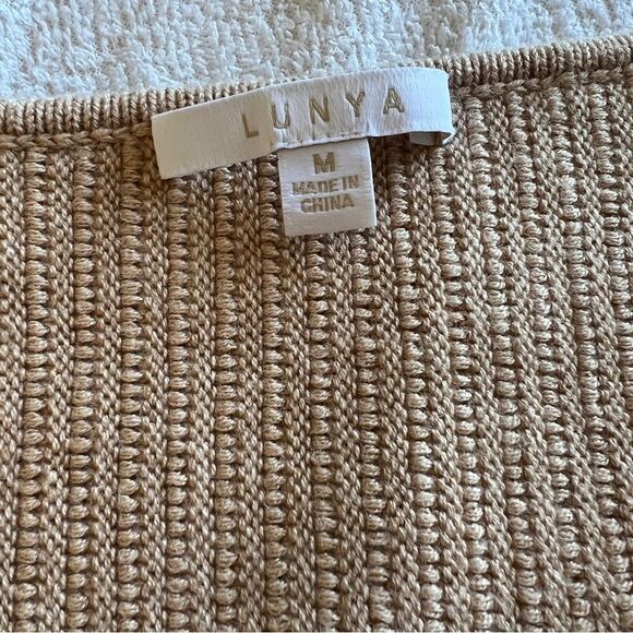 Lunya Cozy Cotton Silk Reversible Pullover in Tranquil Tan Medium MSRP $258 - Picture 9 of 11